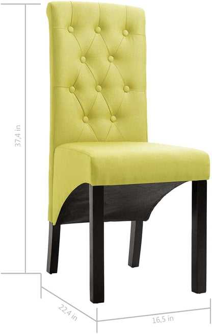Green Fabric Dining Chairs Set of 2 Modern Farmhouse Kitchen Chairs with Rubber Wood Frame Soft Upholstered Seating for Dining Room Kitchen and Small Spaces