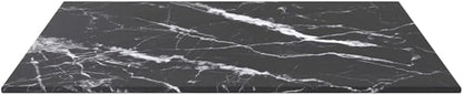 Tempered Glass Tabletop 19.7” Square Black Marble Design Durable Countertop for Coffee Dining Side Tables Indoor Living Room Bedroom