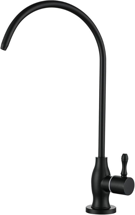 Commercial Water Filtration Faucet, Drinking Water Dispenser, Matte Black, Lead-Free Solid Brass and Ceramic Cartridge