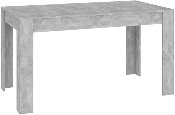 Durable Dining Table, 55.1 in Long, Concrete Grey Engineered Wood, Perfect for Kitchen and Room Spaces