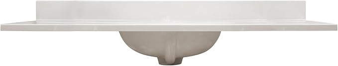 Design House Cultured Marble Vanity Top, 49 in W x 22 in D, Integrated 4 in Centerset Oval Sink & Backsplash, Ivory Swirl, 586347