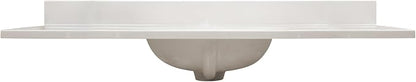 Design House Cultured Marble Vanity Top, 49 in W x 22 in D, Integrated 4 in Centerset Oval Sink & Backsplash, Ivory Swirl, 586347