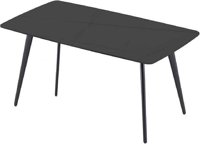 Wycian Island Table for Kitchen, Black Work Table Metal Living Room Bedroom Dining Rooms Garden 1PC