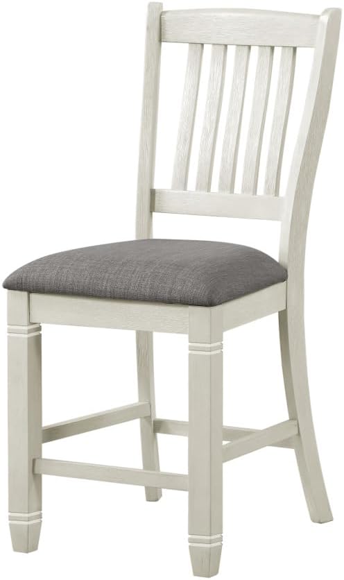 Counter Height Dining Chairs with Wood Frame and Textured Fabric Seat for Kitchen Island Use