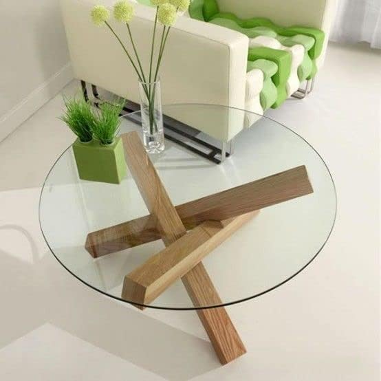 18 Inch Round Clear Tempered Glass Table Top with 3/8" Thick Pencil Polished Edges for Dining, Coffee Table, or Office Use by Fab Glass and Mirror