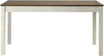 HomeStock Island Oasis Dining Table in Distressed White