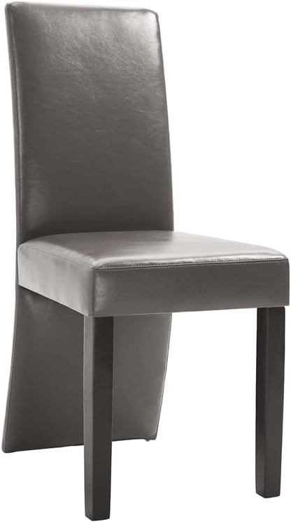 Dining Chairs 4 pcs Modern Farmhouse Design Gray Faux Leather Upholstery High Back Ergonomic Comfort Wooden Legs for Kitchen Dining Room Living Room