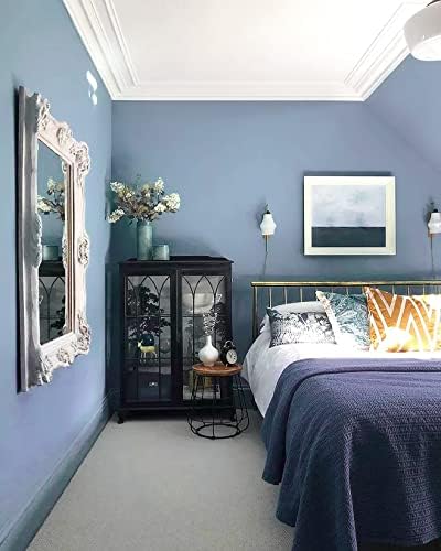 Safiyya 393"x17.7" Blue Wallpaper Grey Blue Peel and Stick Wallpaper Contact Paper Decorative Removable Self Adhesive Wall Paper Vinyl Rolls for Wall