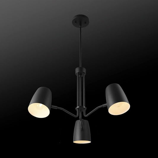 Globe Electric Logan 3-Light Chandelier, Matte Black