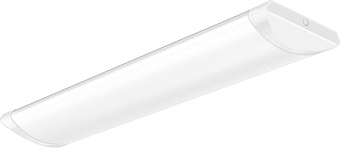 ANTLUX 4FT LED Wraparound Puff Lights, 50W/5500LM, 3 Color Temperature Dimmable LED Wrap Light, 4 Foot LED Flush Mount Ceiling Lights, 48 Inch LED Light Fixtures for Kitchen Laundry Office, White