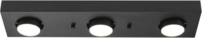 Globe Electric 3-Light Integrated LED Track Lighting, Matte Black, Adjustable Heads, Dimmable, 59941