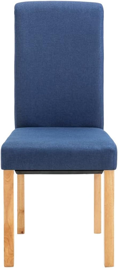 Modern Dining Chairs Set of 4 Blue Fabric Upholstered Wooden Frame Accent Chairs for Dining Room Kitchen Living Room Farmhouse Furniture