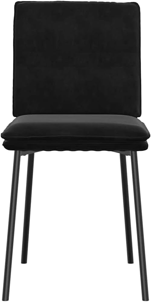 6 Piece Black Velvet Dining Chair Set Modern Accent Chairs for Dining Room Kitchen Vanity Indoor Furniture