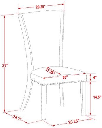 East West Furniture VEP3T47 Verona Modern Parson Chairs - Nailhead Trim Light Sable Linen Fabric Upholstered Dining Chairs, Set of 2, Mahogany