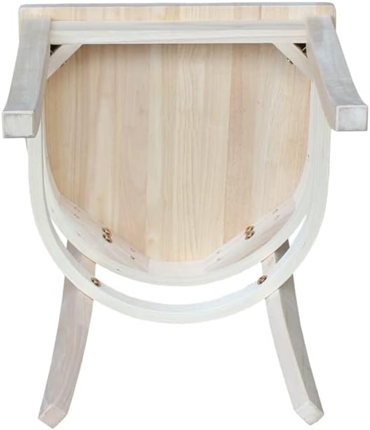 Charlotte X-Back Wooden Chairs, Set of 2, Sturdy Solid Wood Construction, Ideal for Dining Room and Kitchen - Unfinished