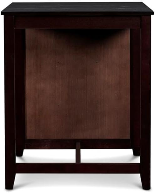 New Classic Furniture Gia Counter Table with Two Chairs and Storage Shelf, 30-Inch, Ebony