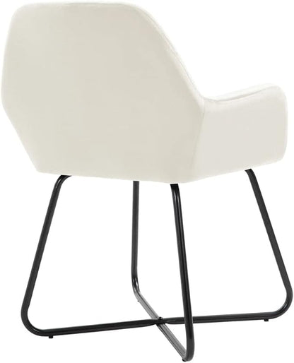 Cream Velvet Dining Chairs Set of 4 Modern Accent Chairs with Ergonomic Design for Kitchen Dining Room and Living Room