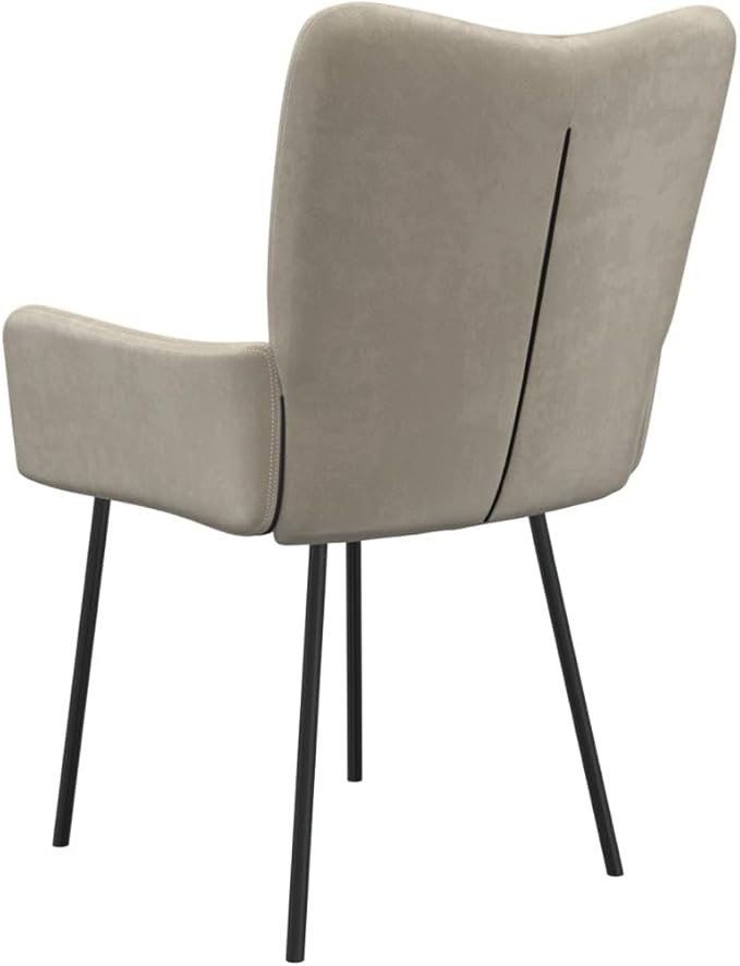 Light Gray Velvet Dining Chairs 2-Piece Set with Sturdy Metal Frame, Ergonomic Armrests for Kitchen, Living Room, Modern Farmhouse Furniture