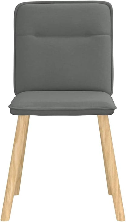 6-Piece Dark Gray Fabric Dining Chairs Set with Metal Frame, Thick Foam Seat and Backrest, Modern Farmhouse Kitchen & Living Room Furniture