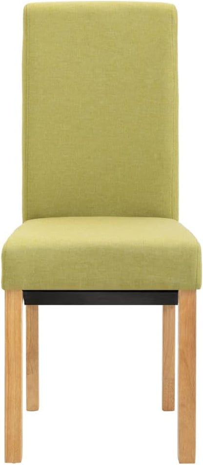 Modern Dining Chairs Set of 2 Green Fabric Upholstered Wooden Frame Accent Chairs for Kitchen Living Room Farmhouse Decor Comfortable Sturdy Furniture