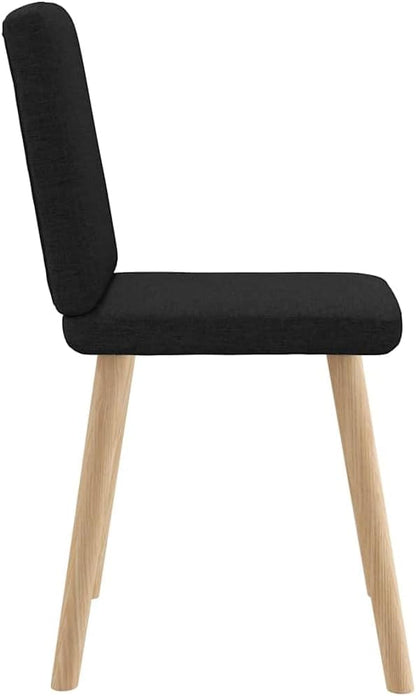 6-Piece Black Fabric Dining Chairs Set with Metal Frame and Thick Foam Seating, Modern Farmhouse Kitchen Chairs for Dining Room Living Room and Home Decor