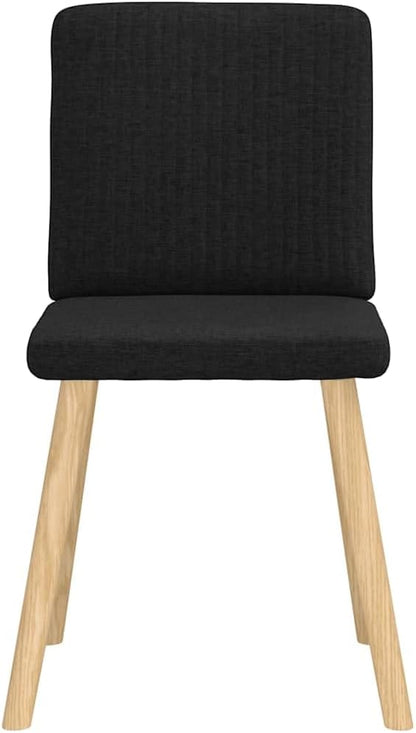 Black Dining Chairs Set of 4, Polyester Seat, Rubberwood Legs, 8.4×7×13.3 in, Matte, for Kitchen/Living