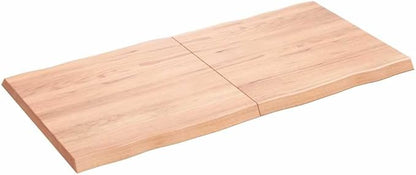 47x24 in Solid Oak Foldable Tabletop Rustic Live Edge Butcher Block Desk Countertop for Dining Room Office Kitchen Small Spaces