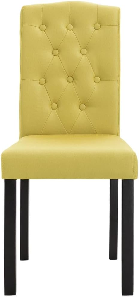 Set of 2 Modern Green Dining Chairs with Solid Rubberwood Legs 14.7 in Tall Comfortable Farmhouse Accent Seating for Dining Room Kitchen Living Room