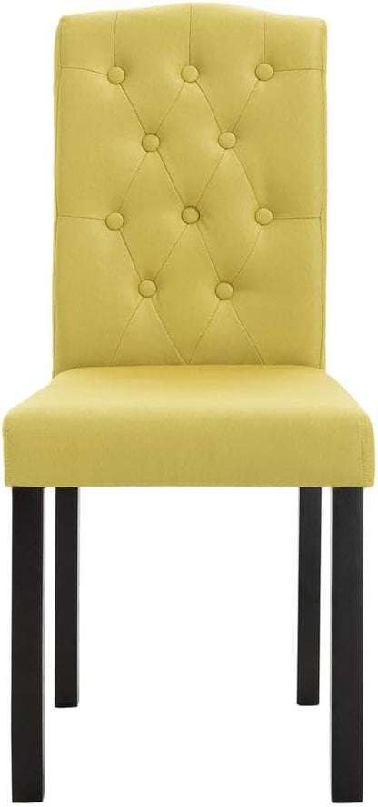 Green Fabric Dining Chairs 2-Piece Set with Rubber Wood Frame, Soft Upholstered Modern Accent Chairs for Kitchen Dining Room Farmhouse Decor