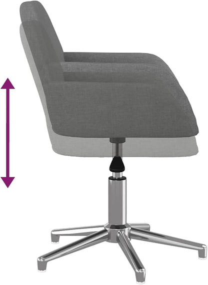 Swivel Dining Chairs Set of 2, Modern Light Gray Fabric Upholstered Counter Height Stools with 360 Degree Rotation for Kitchen Island, Bar, Living Room, Ergonomic Comfort and Sturdy Metal Frame