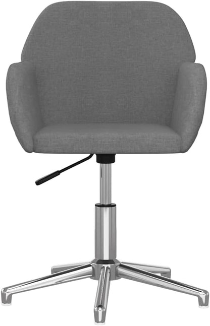 Swivel Dining Chairs Set of 2, Modern Light Gray Fabric Upholstered Counter Height Stools with 360 Degree Rotation for Kitchen Island, Bar, Living Room, Ergonomic Comfort and Sturdy Metal Frame