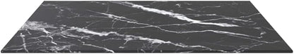 Square Tempered Glass Tabletop 27.6 x 27.6 in Black White Marble Design Modern Countertop for Dining Room Kitchen Bar or Small Apartment