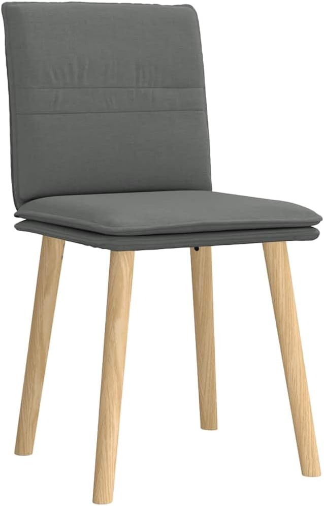 2-Piece Dark Gray Fabric Dining Chairs Set with Thick Foam Cushion, Solid Rubber Wood Frame for Kitchen Living Room Bedroom Modern Farmhouse Furniture
