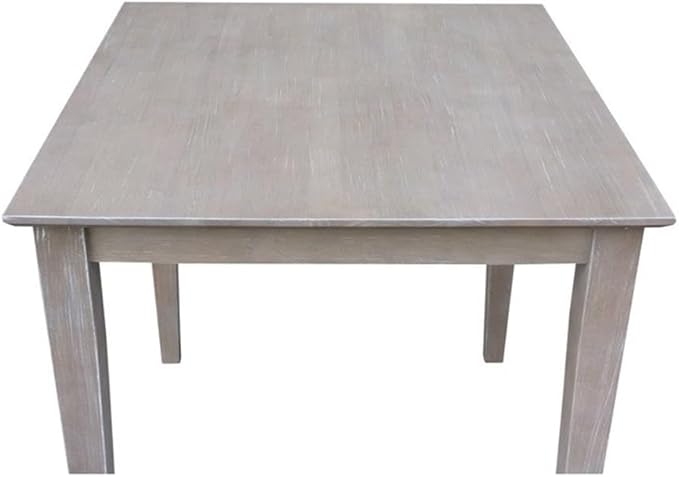 International Concepts Solid Wood Top Table - Dining Height, Washed Gray Taupe