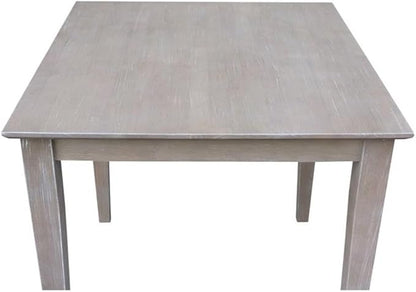 International Concepts Solid Wood Top Table - Dining Height, Washed Gray Taupe
