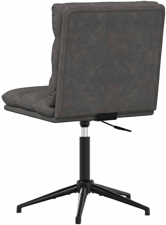 Modern Faux Leather Dining Chair Black Adjustable Height Accent Chair with Metal Wood Frame for Kitchen Dining Room Living Room Vanity
