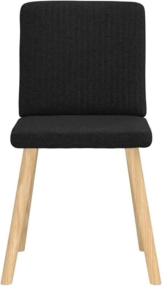 6-Piece Black Fabric Dining Chairs Set with Metal Frame and Thick Foam Seating, Modern Farmhouse Kitchen Chairs for Dining Room Living Room and Home Decor
