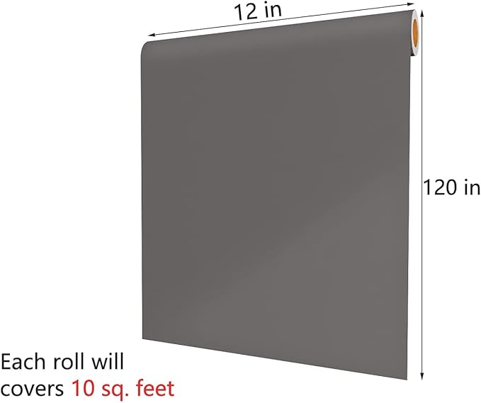 Decotalk Grey Wallpaper Peel and Stick Self Adhesive Wallpaper Removable Gray Contact Paper for Cabinets Waterproof Thick Grey Contact Paper Self-Adhesive for Shelves 12"x120"