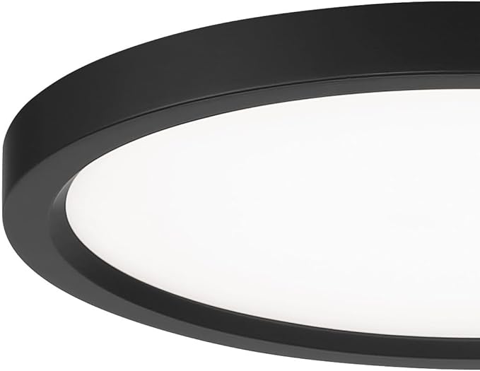 Minka Lavery 715-66A-L Vantage LED Flush Mount, 1-Light, 30 Total Watts, 15-in H x 1-in W, Coal Black