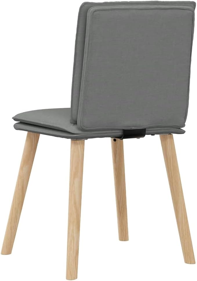 6-Piece Dark Gray Fabric Dining Chairs Set with Metal-Wood Frame, Comfortable Modern Kitchen Living Room Furniture, Sturdy Foam Padded Seats for Dining Room, Farmhouse, Home Decor