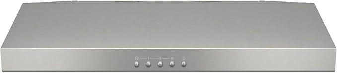 Broan-NuTone BCSQ130SS Three-Speed Glacier Under-Cabinet Range Hood with LED Lights ADA Capable, 1.5 Sones, 375 Max Blower CFM, 30-Inch, Stainless Steel
