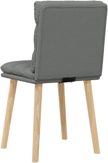 Dark Gray Fabric Dining Chairs Set of 2 Modern Farmhouse Kitchen Chairs with Thick Foam Cushion Solid Rubber Wood Furniture for Dining Room Living Room