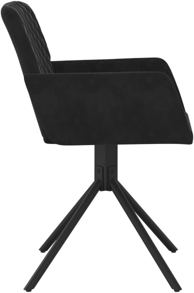 Swivel Dining Chairs Set of 2, Black Velvet Upholstered Modern Accent Chairs with 360 Degree Rotation for Kitchen Island, Bar, Living Room, Ergonomic Comfort and Sturdy Metal Frame