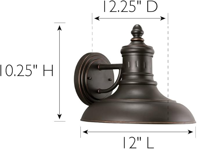 Design House 516732 Monterey Industrial Modern 1-Light Indoor/Outdoor Wall Mount with Metal Shade for Porch Entryway Barn, Oil Rubbed Bronze