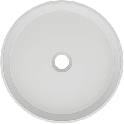 Swiss Madison Lisse 14.5" Concrete Round Vessel Sink in Matte White