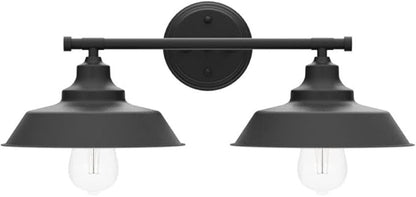GoYeel Bathroom Light Fixtures 2 Light - 21" Matte Black Vanity Lights for Mirror Rustic Industrial Bathroom Wall Light Fixtures, E26 Bubes