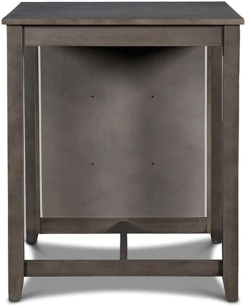 New Classic Furniture Gia Counter Table with Two Chairs and Storage Shelf, 30-Inch, Gray