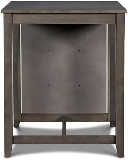 New Classic Furniture Gia Counter Table with Two Chairs and Storage Shelf, 30-Inch, Gray