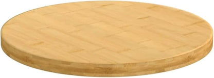 11.8" Bamboo Round Table Top, Natural Varnished Butcher Block Countertop, 1 in Thick Wood Desktop for Dining Room Office Bedroom