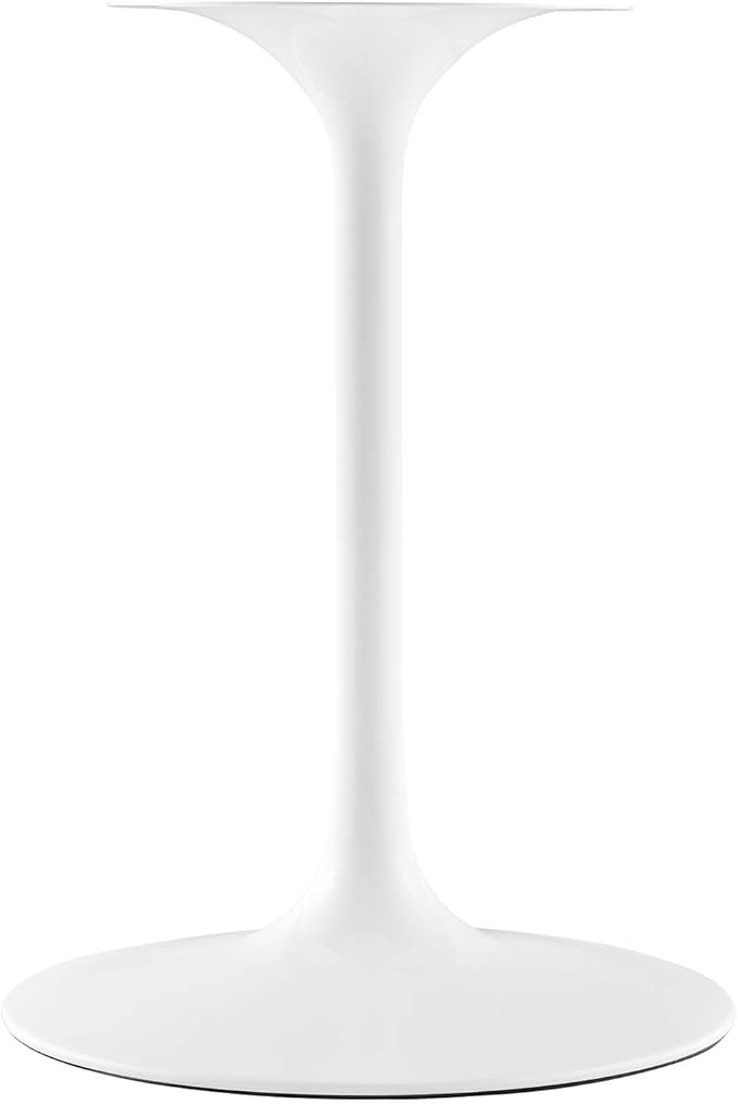 Modway Lippa Round 36" Mid-Century Modern Artificial Marble Dining Table in White